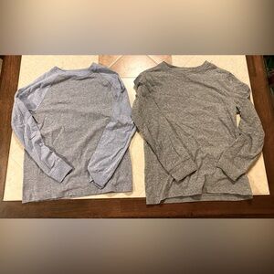 Cat & Jack 2-Pack Gray & Blue-Gray Long Sleeve Shirts, Size S (6/7)!!